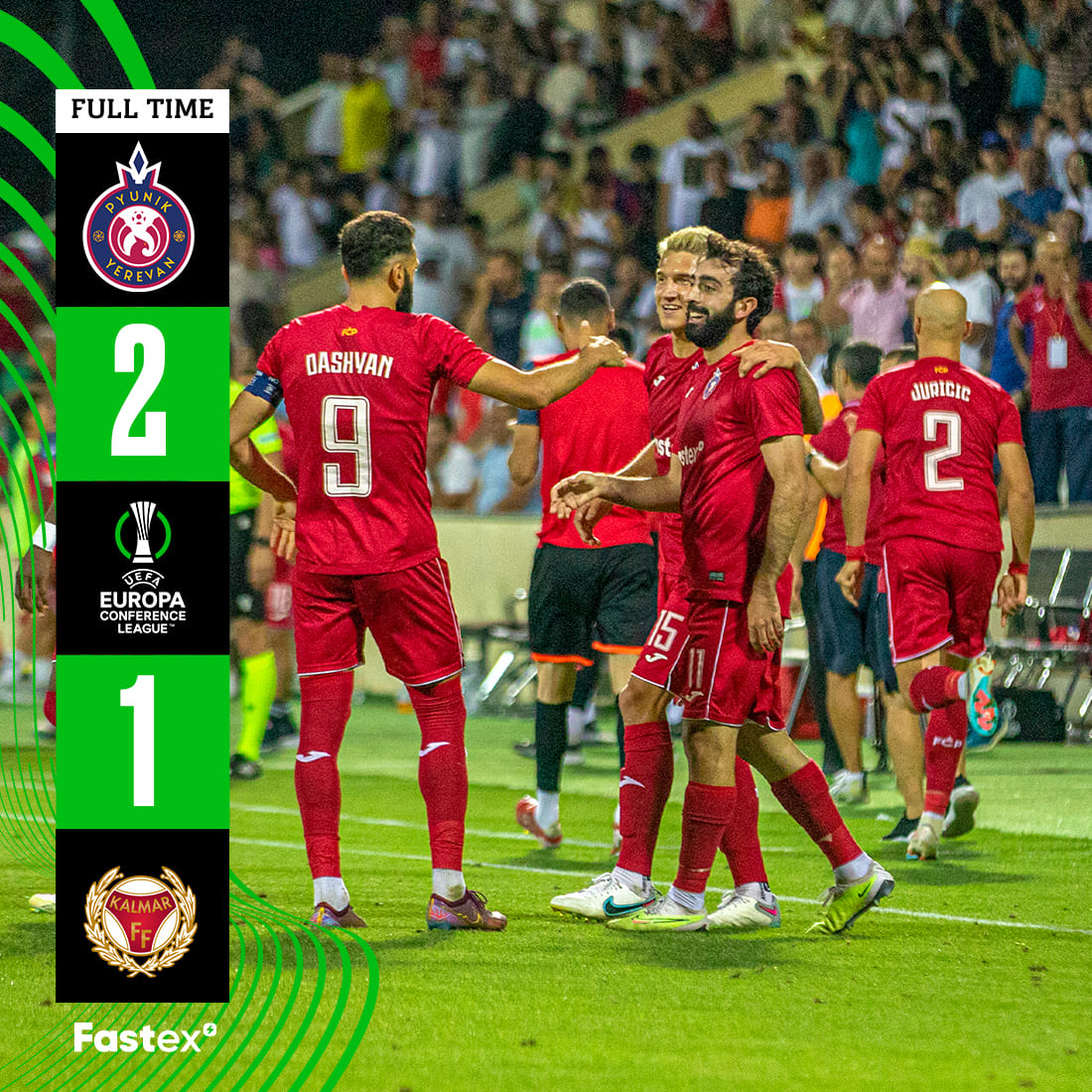 Pyunik Erévan s’impose une nouvelle fois (2-1) face aux Suédois de Kalmar et se qualifie au troisième tour de l’UEFA Conférence League