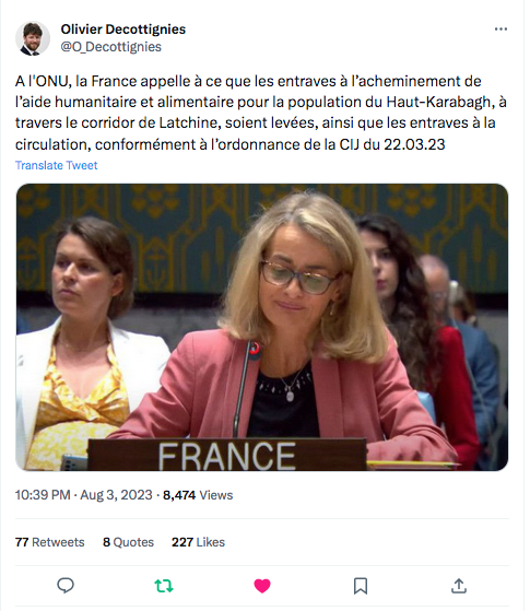 L&rsquo;appel de la France à l&rsquo;Onu pour la libre circulation dans le corridor