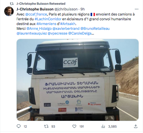 Avec le CCAF Paris et les régions se mobilisent pour l&rsquo;Artsakh