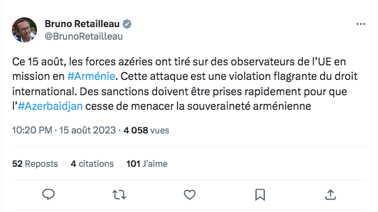 Des sanctions contre l&rsquo;Azerbaïdjan !