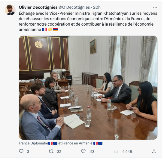 Échange avec le Vice-Premier ministre Tigran Khatchatryan