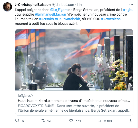 L&rsquo;appel poignant de Berge Sétrakian dans le Figaro