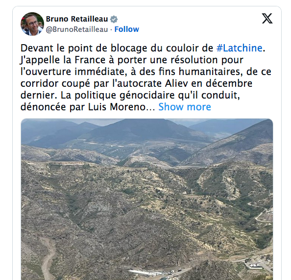 Devant le point de blocage du couloir de #Latchine
