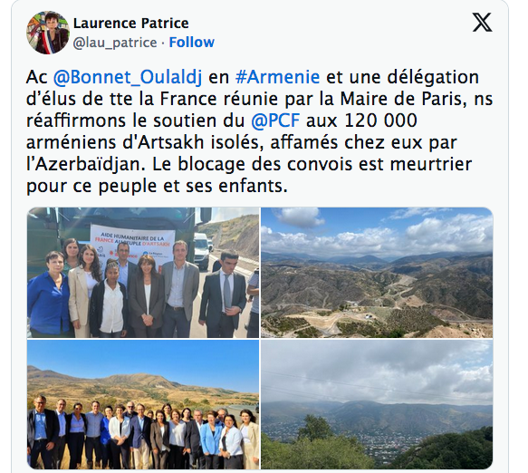 Ac @Bonnet_Oulaldj  en #Armenie et une délégation d’élus de tte la France réunie par la Maire de Paris