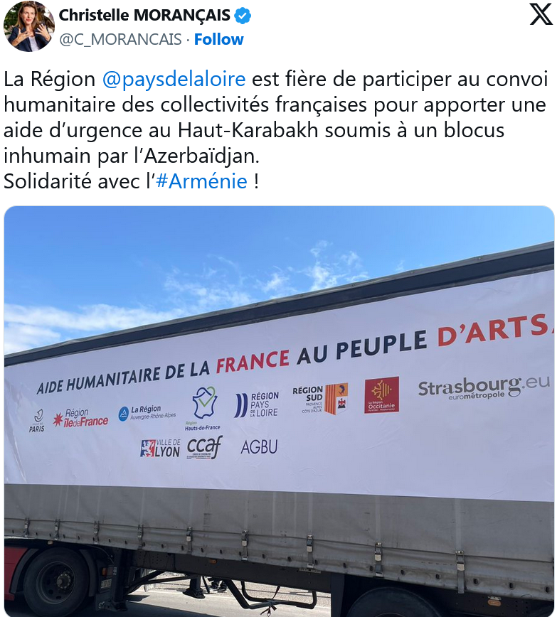 La Région @paysdelaloire  est fière de participer au convoi humanitaire
