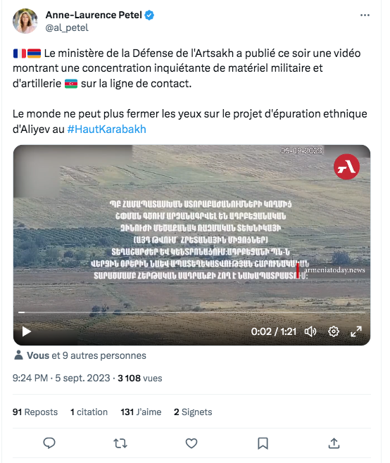 Concentration de matériel militaire et d&rsquo;artillerie de l&rsquo;Azerbaïdjan
