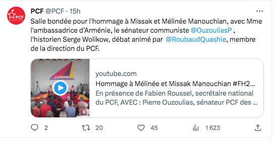 Salle bondée pour l&rsquo;hommage à Missak Manouchian