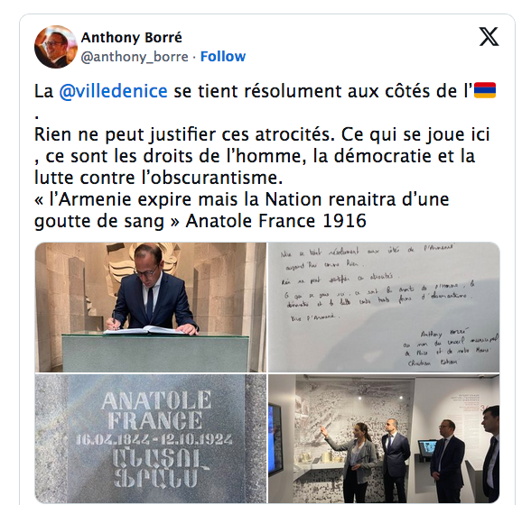 La @villedenice  se tient résolument aux côtés de l’🇦🇲.