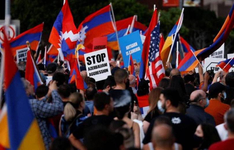 Une manifestation contre les actions de l&rsquo;Azerbaïdjan en Artsakh a lieu près du siège de l&rsquo;ONU à New York