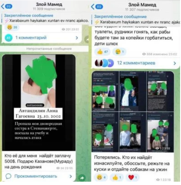 La barbarie des Azerbaïdjanais sur les réseaux sociaux