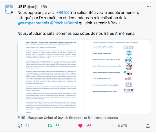 Nous sommes au coté de nos frères arméniens