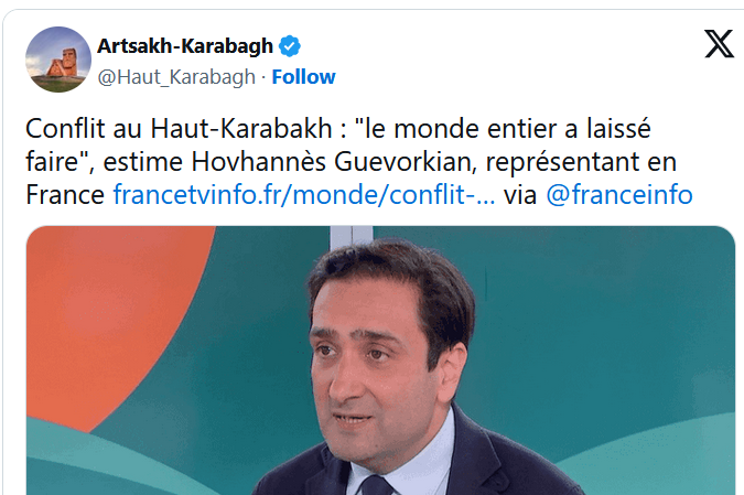 Conflit au Haut-Karabakh : « le monde entier a laissé faire », estime Hovhannès Guevorkian, représentant en France