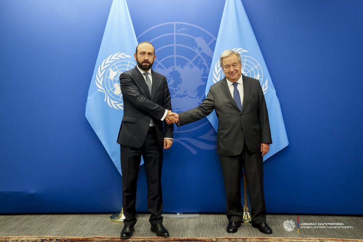 Le Ministre arménien des Affaires étrangères a discuté des conséquences de l&rsquo;agression azérie en Artsakh avec le Secrétaire général de l&rsquo;ONU