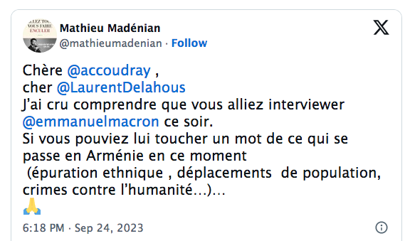Chère @accoudray  ,  cher @LaurentDelahous