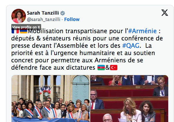 🇫🇷🇦🇲Mobilisation transpartisane pour l’#Arménie