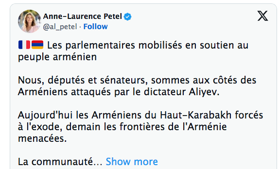 Les parlementaires mobilisés en soutien au peuple arménien