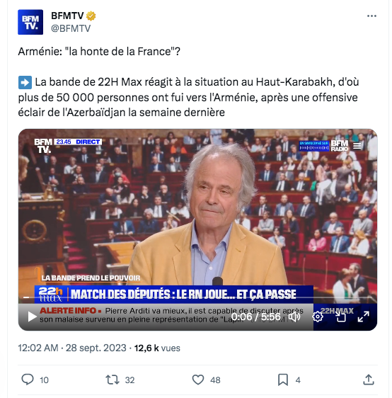 Le cri de Franz-Olivier Giesbert pour l&rsquo;Arménie