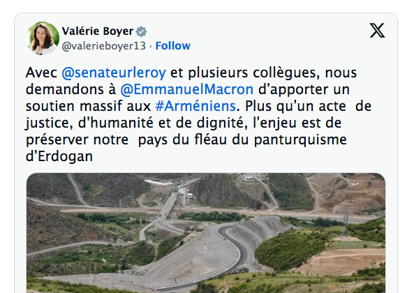 Avec @senateurleroy  et plusieurs collègues, nous demandons à @EmmanuelMacron  d’apporter un soutien massif aux #Arméniens.