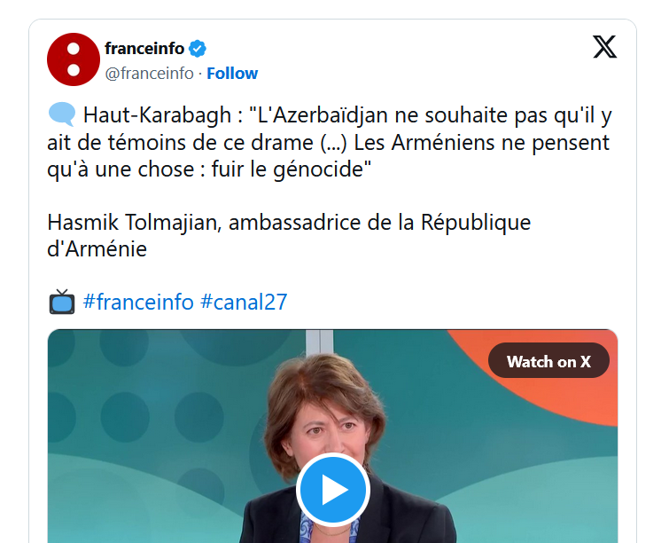 Haut-Karabagh : « L&rsquo;Azerbaïdjan ne souhaite pas qu&rsquo;il y ait de témoins de ce drame (…) Les Arméniens ne pensent qu&rsquo;à une chose : fuir le génocide »