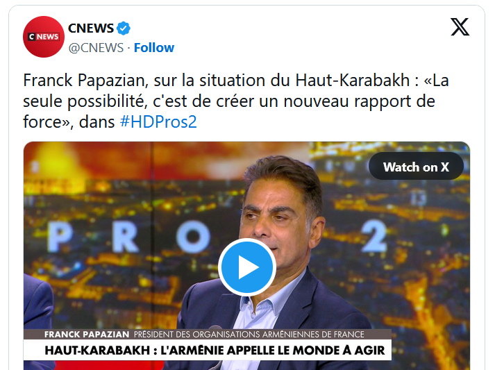 Franck Papazian, sur la situation du Haut-Karabakh : «La seule possibilité, c&rsquo;est de créer un nouveau rapport de force»