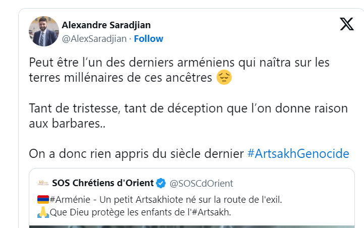 Peut être l’un des derniers arméniens qui naîtra sur les terres millénaires de ces ancêtres