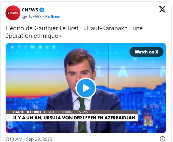 L&rsquo;édito de Gauthier Le Bret : «Haut-Karabakh : une épuration ethnique»