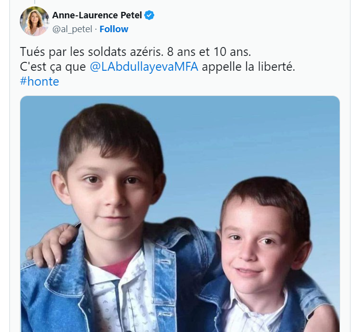 Tués par les soldats azéris. 8 ans et 10 ans.