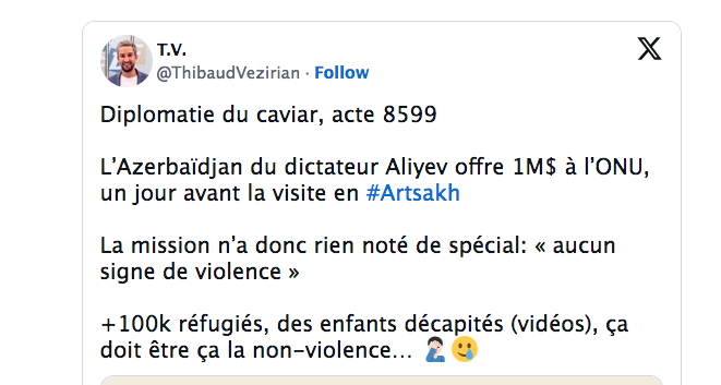 Diplomatie du caviar, acte 8599