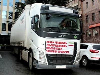 Environ 60 tonnes de fret humanitaire envoyé par l&rsquo;Iran vers l&rsquo;Arménie sont arrivées dans la région de Syunik