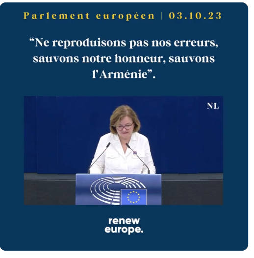 Mon intervention en plénière du Parlement Européen sur le Haut-Karabakh attaqué et l’Arménie en danger.
