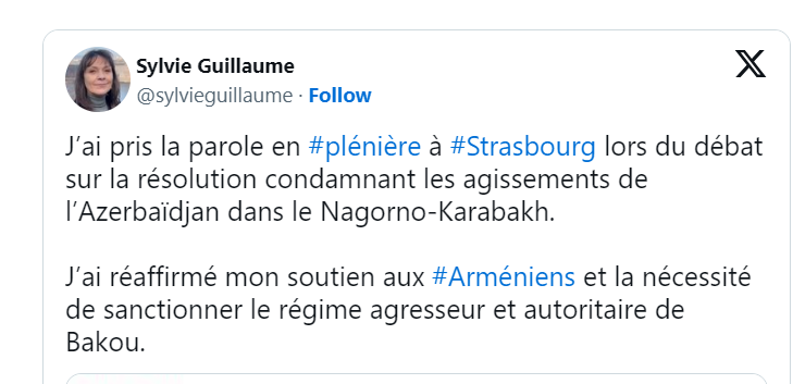 J’ai pris la parole en #plénière à #Strasbourg lors du débat sur la résolution condamnant les agissements de l’Azerbaïdjan dans le Nagorno-Karabakh.
