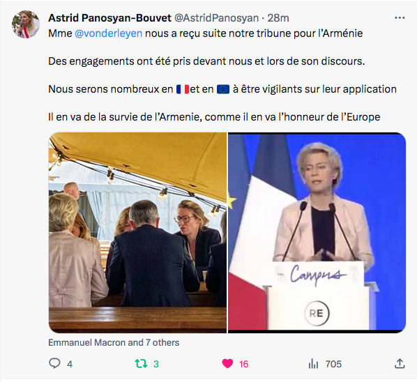Mme von der Leyen nous a reçu suite à notre tribune pour l&rsquo;Arménie