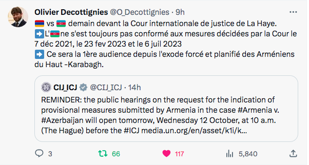 Devant la Cour de Justice de La Haye