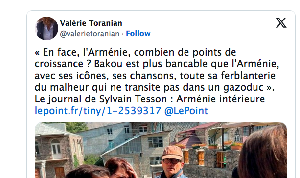 « En face, l&rsquo;Arménie, combien de points de croissance ? Bakou est plus bancable que l&rsquo;Arménie (…)