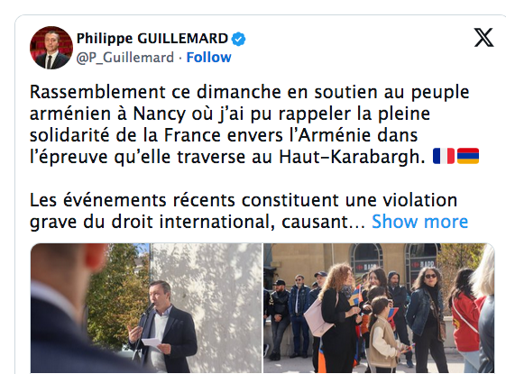 Rassemblement ce dimanche en soutien au peuple arménien à Nancy