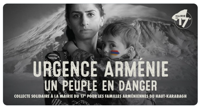 ❤️🇦🇲[#Solidarités] La  @Mairie17  lance une collecte pour les réfugiés du Haut Karabagh, sur la route de l’exode depuis l’invasion de l’Azerbaïdjan