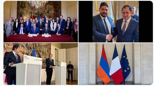 Merci @SebLecornu  🙏  Fier du soutien de la France à l’Arménie 🇫🇷🇦🇲 Transformation de l’armée, formation des militaires, équipements de défense sol-air GM200 & missiles Mistral (…) la France aide les arméniens à protéger leurs frontières souveraines en cas d’agression.