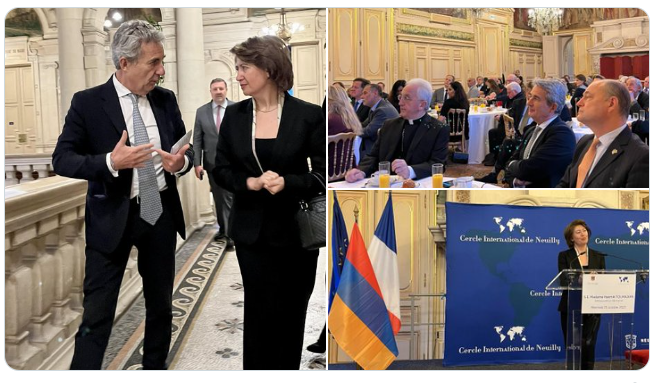 Accueil de Mme  @tolmajian  ambassadrice #Armenie  en France. Un message clairvoyant et courageux qui alerte sur l&rsquo;urgence d&rsquo;une réponse internationale ferme contre #Azerbaidjan  Nos faiblesses d&rsquo;aujourd&rsquo;hui à l&rsquo;égard des régimes autoritaires feront nos fragilités de demain …