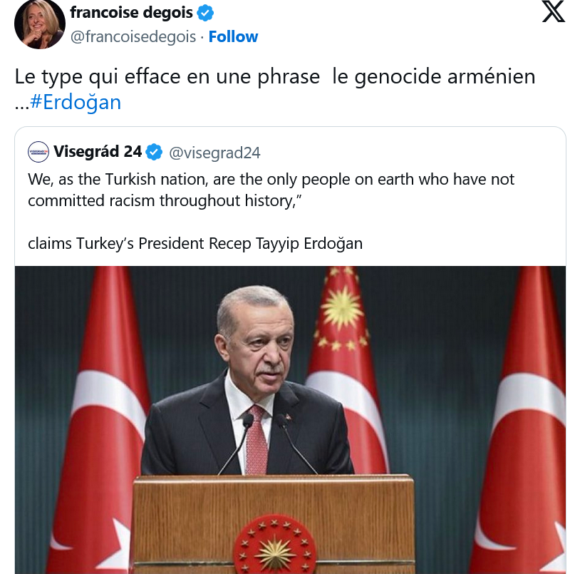 Le type qui efface en une phrase  le genocide arménien …#Erdoğan
