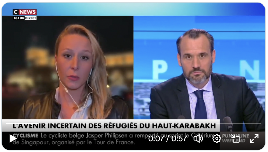 Marion Maréchal est en Arménie et affirme y « défendre notre civilisation judéo-chrétienne qui est attaquée »