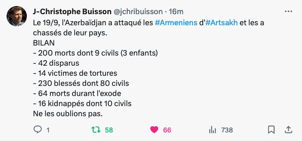 N&rsquo;oublions pas les victimes de l&rsquo;Artsakh