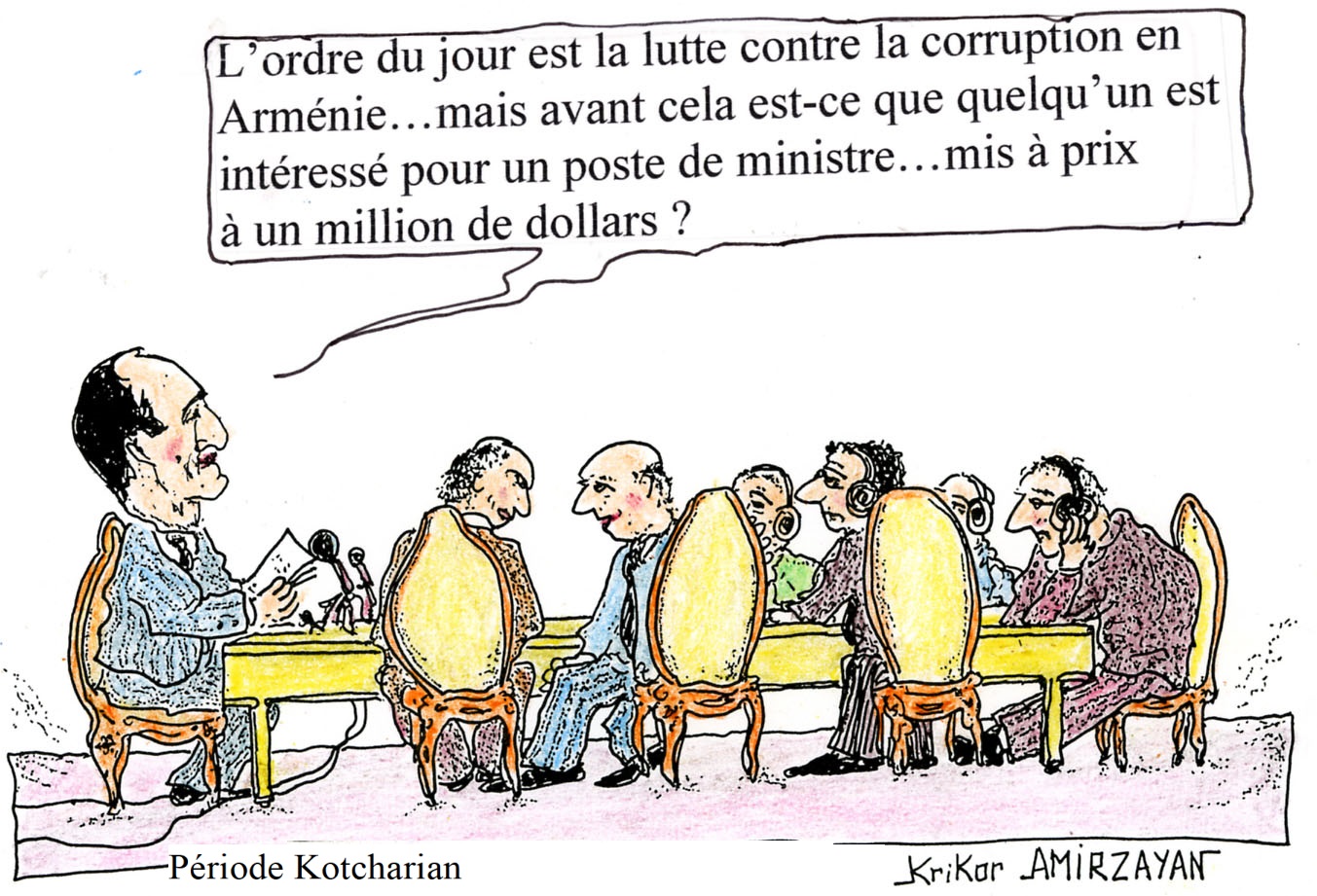 1 088 cas de délits de corruption ont été enregistrés en Arménie entre janvier et septembre
