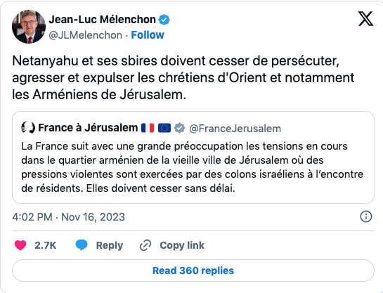 Netanyahu et ses sbires doivent cesser de persécuter les Arméniens