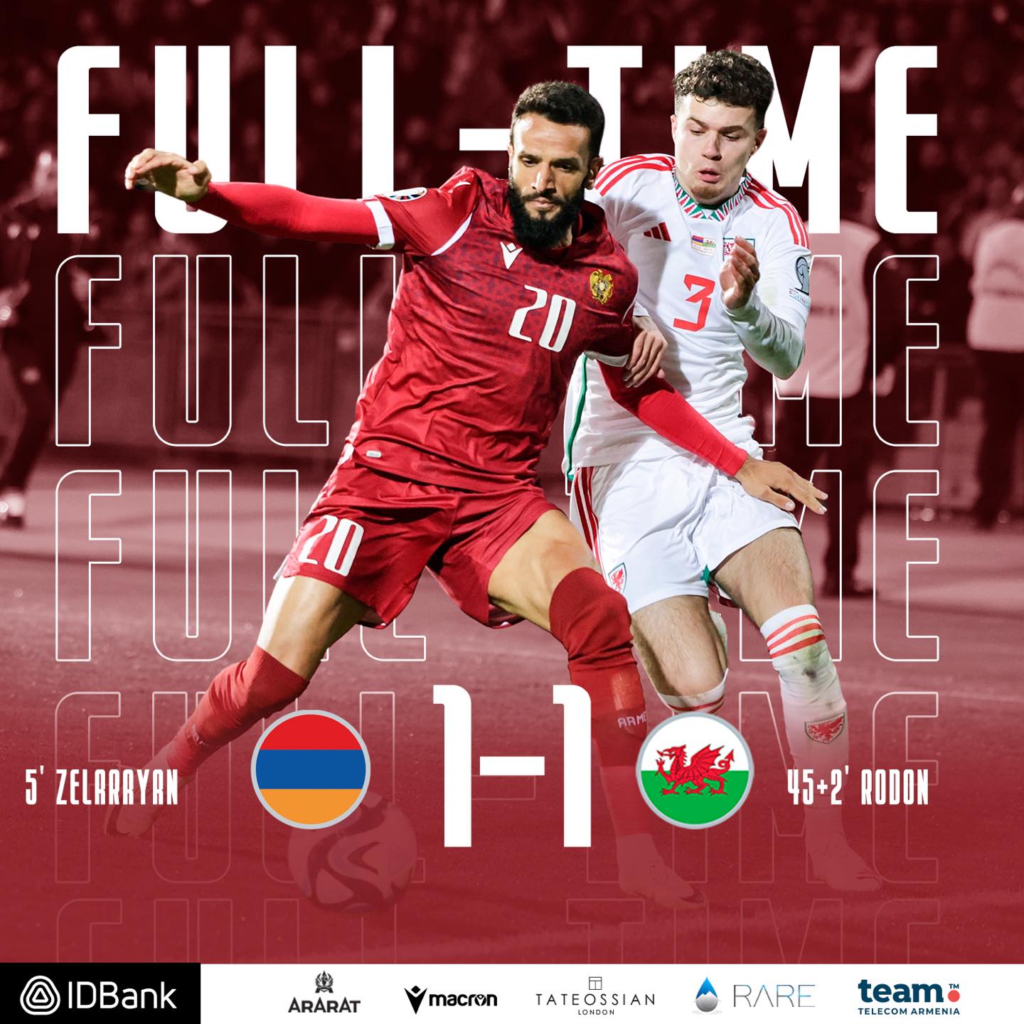 L’Arménie domine le Pays de Galles…mais ne gagne pas (1-1)