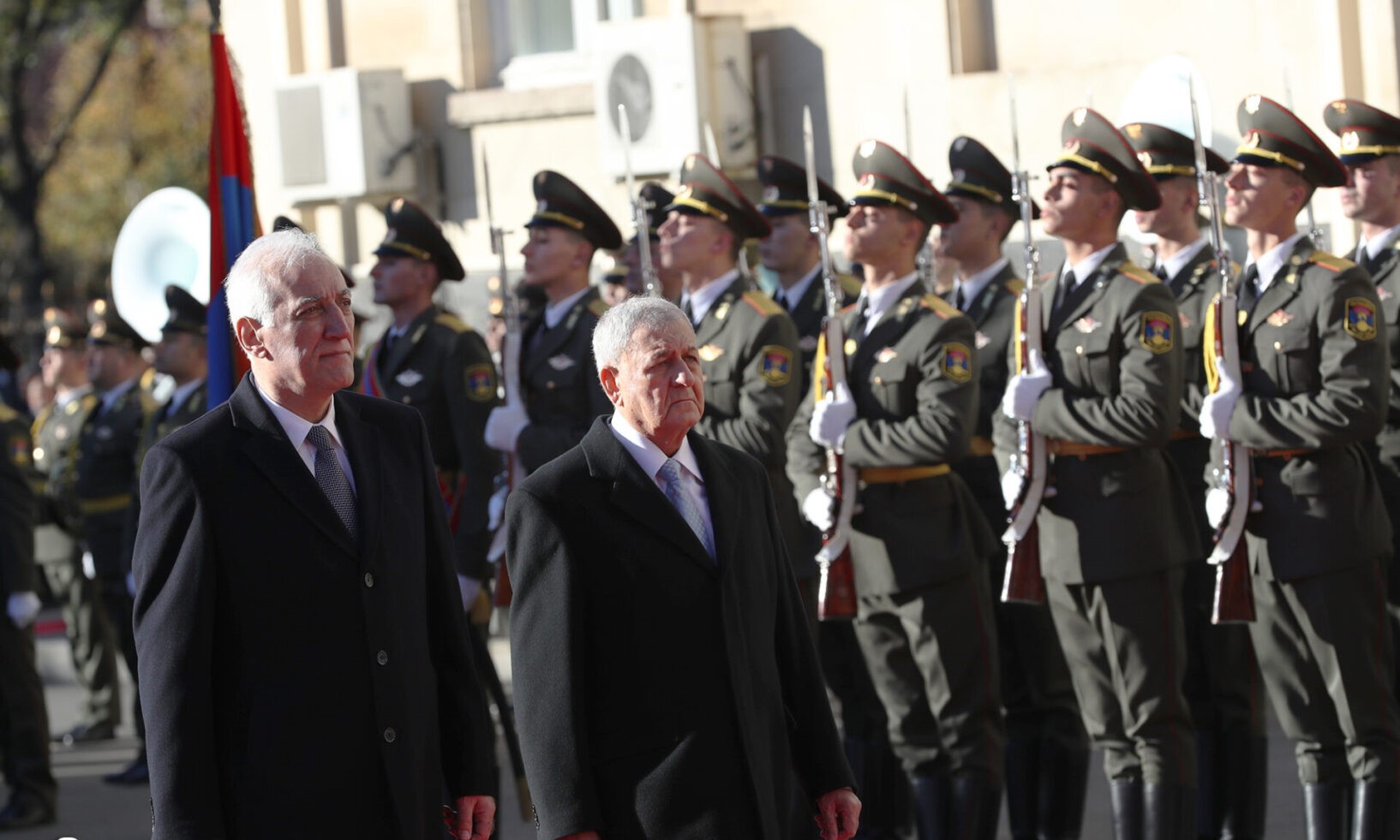 La cérémonie officielle d&rsquo;accueil du Président irakien a eu lieu à la résidence du Président de la République d’Arménie
