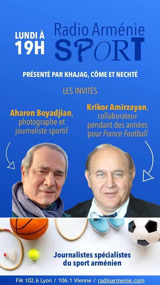 Lundi 27 Novembre à 19h00 en direct sur Radio Arménie Lyon émission-débat sur le sport arménien