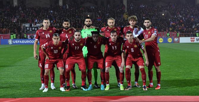 La sélection nationale d’Arménie classée 93e mondiale a amélioré sa position au classement de la FIFA