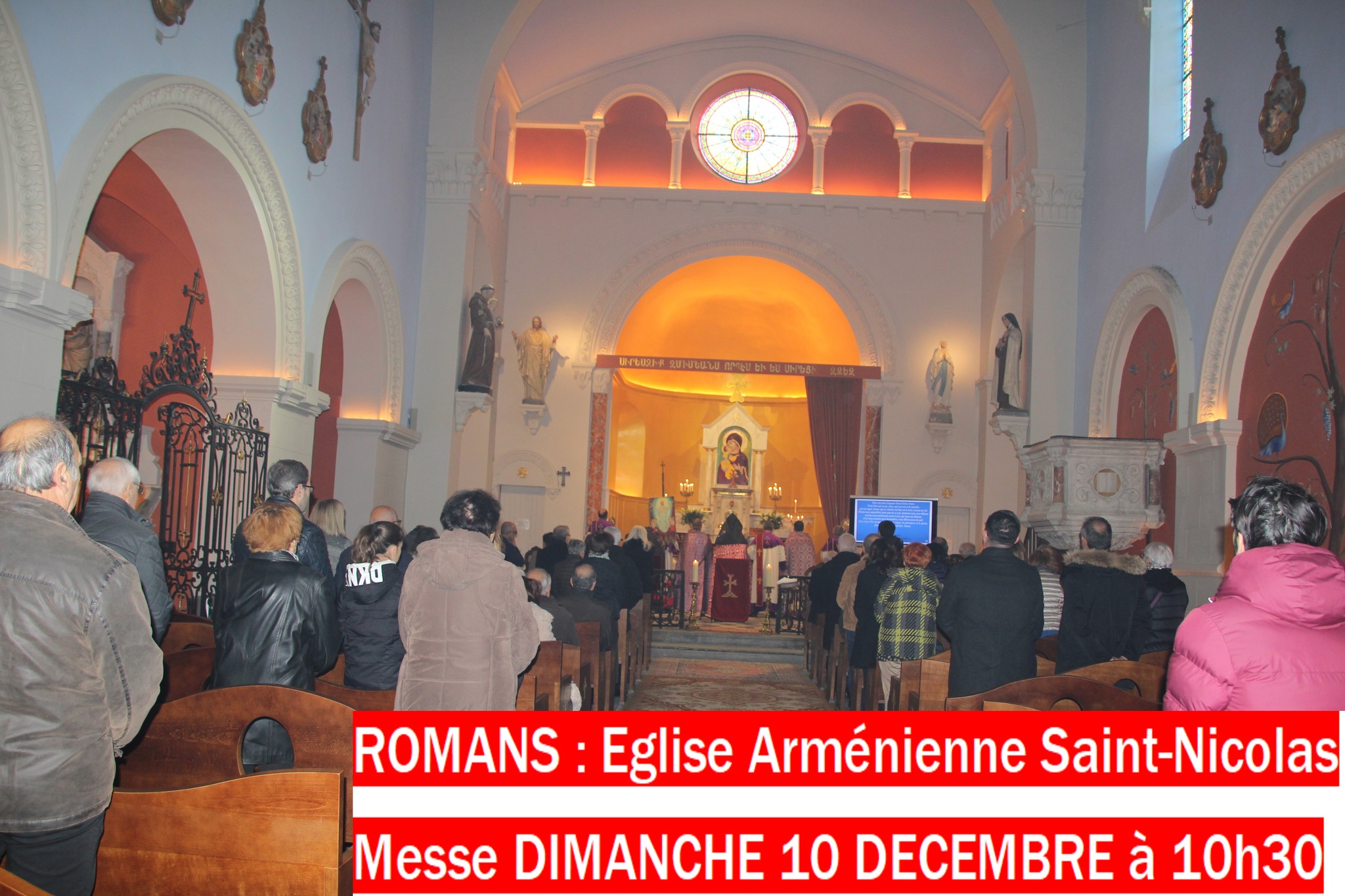Romans, messe à l&rsquo;Eglise apostolique arménienne Saint-Nicolas dimanche 10 décembre