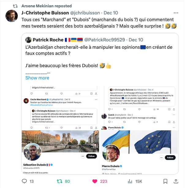 Faux comptes azéris actifs sous patronymes français