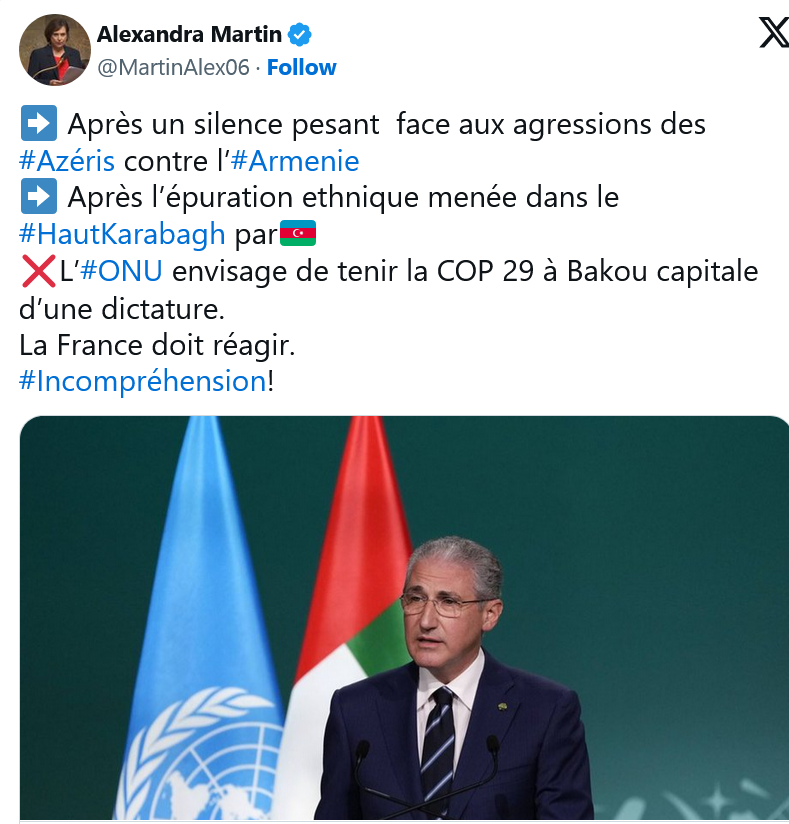 COP 29 à Bakou : La France doit réagir !